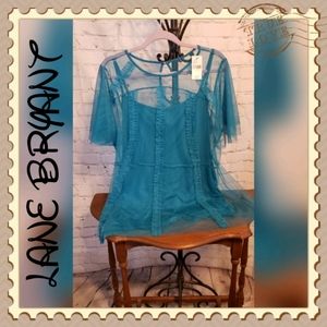 Lane Bryant Turquouse 2-Piece Sheer Top